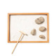 MINI ZEN GARDEN natural wood base and stones with sand