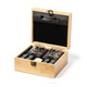 WHISKY SET with 2 x glasses, reusable natural stone ice cubes packed into a bamboo caseSTEGER