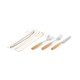 CUTLERY SET  5 piece stainless steel with natural wood handle