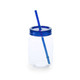 Jar Glass with straw and  coloured lid 600ml