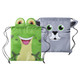 Drawstring Bag KIDS - Frog and Cat design Llorel