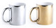 Coffee Mug Shiny GOLD or SILVER Exterior ceramic 350ml Laser engrave