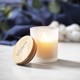 Candle Aromatic with vanilla scent in a glass jar with bamboo lid Trivak