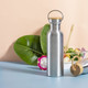 Drink Bottle stainless steel with bamboo lid and carry handle 800ml