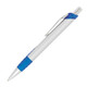 Pen plastic silver barrel with coloured trim Apollo silver