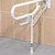 AKW White Folding Support ( Hairpin )Drop Down Grab Rail with Adjustable Leg- (32mm). - Installed