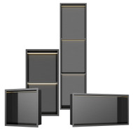 INSL8 Stainless Steel Gunmetal Black Shower Niches – Shelved & Standard Options | With or Without LED Lighting