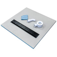 Linear Wet room Shower Tray - Tile On With Waste and Choice of Grate Style XPS - Black