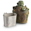 DUTCH OD CANTEEN W/CAMO COVER & CUP USED