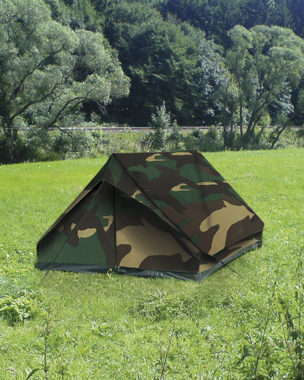 MIL-TEC® WOODLAND CAMO 2-MAN MINI-PACK TENT NEW - STURM-MILTEC USA.