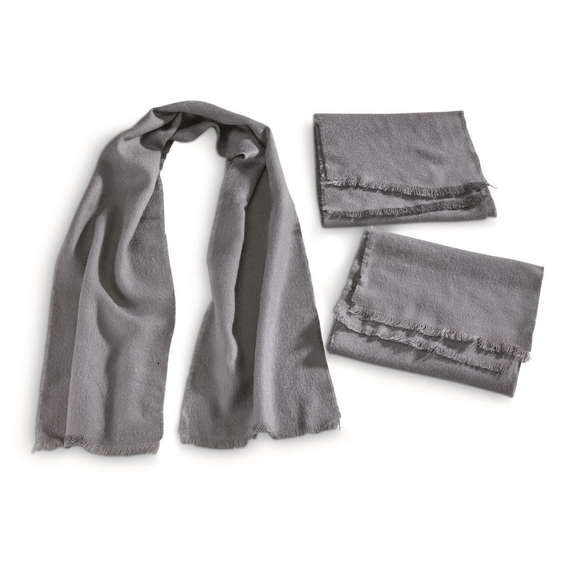 EAST GERMAN GREY WOOL SCARF USED - STURM-MILTEC USA.