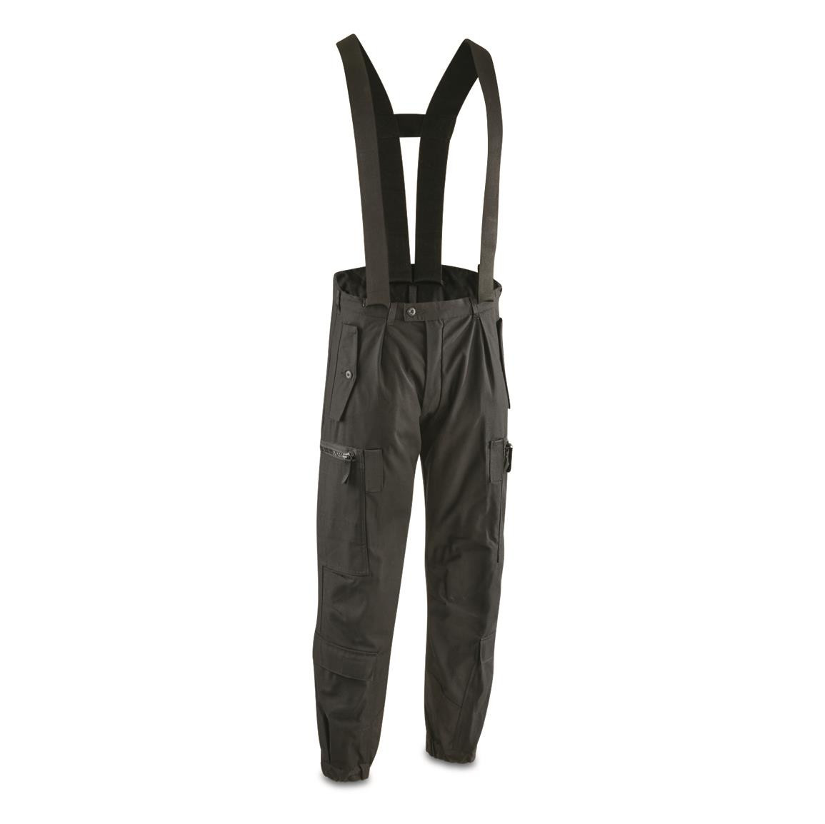 Genuine Swedish thermal tanker pants m90 Black BDU trousers w braces overall NEW main image 0