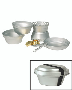 MIL-TEC® ALUMINUM COOK SET (2-POTS, PAN & BURNER) MIL-TEC® ALUMINUM COOK SET (2-POTS, PAN & BURNER)