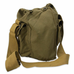 RUSSIAN KHAKI GAS MASK BAG W/STRAP USED RUSSIAN KHAKI GAS MASK BAG W/STRAP USED