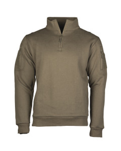 MIL-TEC Olive Drab Quarter Zip Sweatshirt MIL-TEC Olive Drab Quarter Zip Sweatshirt