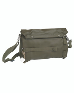 SWISS OD GAS MASK BAG W/STRAP USED