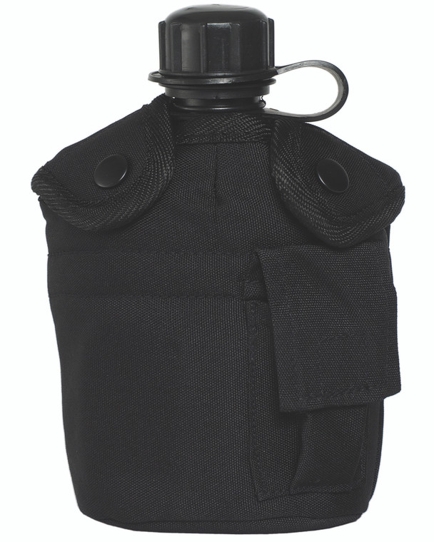 MIL-TEC® BLACK PLASTIC CANTEEN W/CUP & COVER