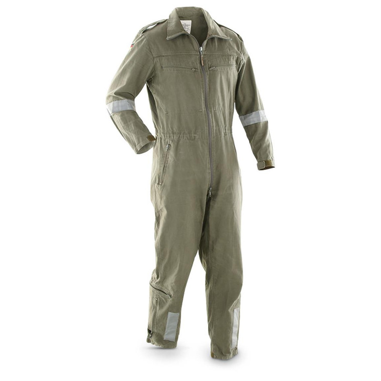 GERMAN OD UNLINED FLIGHT MECHANIC COVERALL USED