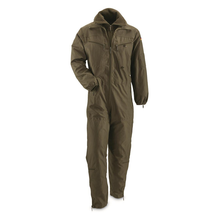 GERMAN OD TANKER COVERALL W/PILE LINER USED