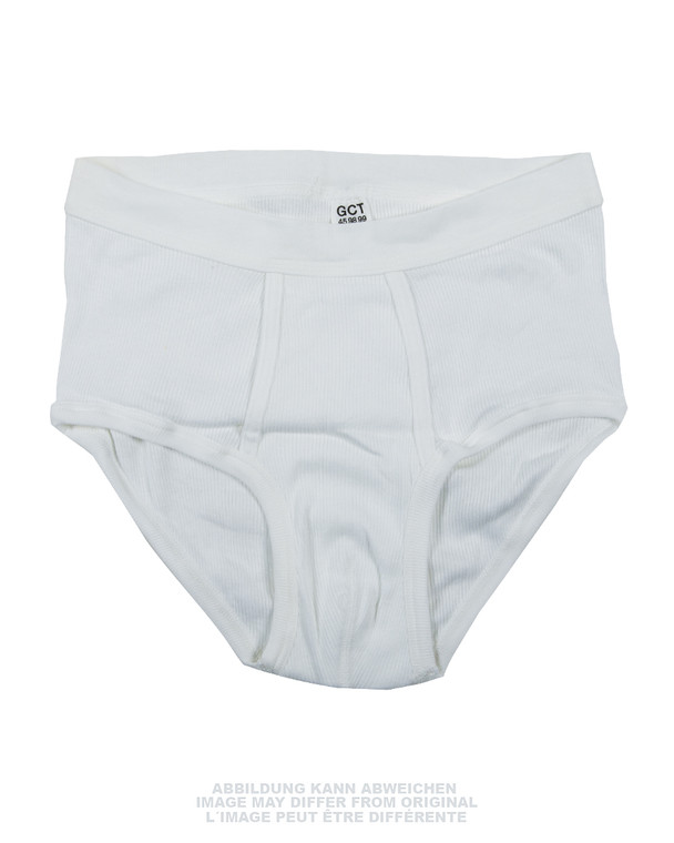 GERMAN WHITE RIBBED BRIEFS NEW