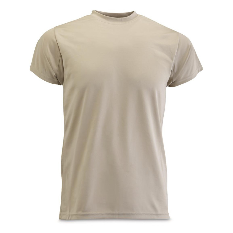 US SAND SPANDEX/POLY COMPRESSION T-SHIRT NEW