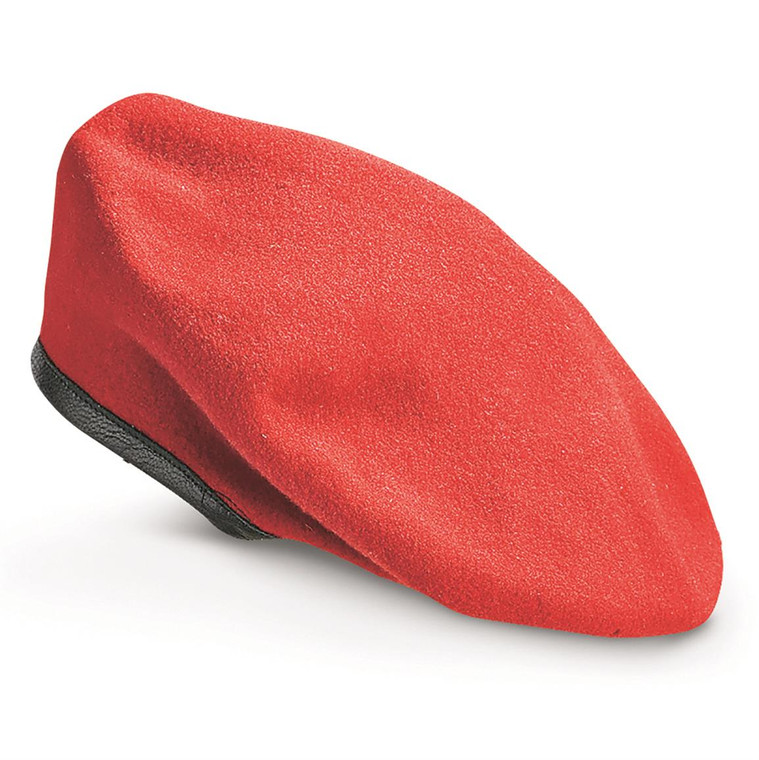 GERMAN RED WOOL BERET USED