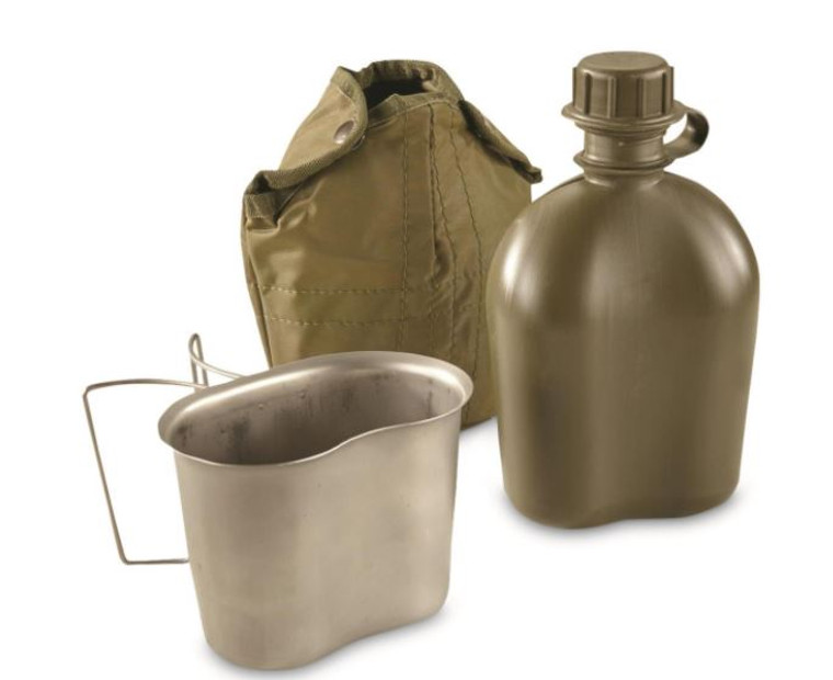 AUSTRIAN CANTEEN W/CUP & OD COVER LIKE NEW