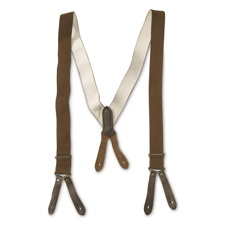 GERMAN OD TROUSER SUSPENDERS USED