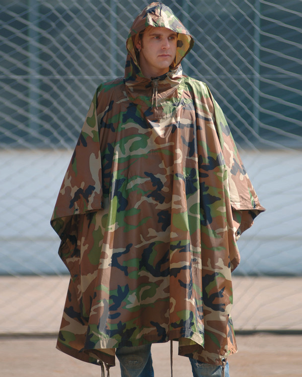 MIL-TEC® WOODLAND CAMO RIPSTOP WET WEATHER PONCHO