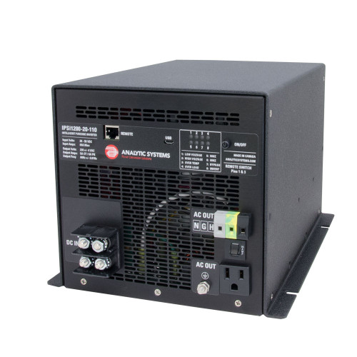 Analytic Systems AC Intelligent Pure Sine Wave Inverter 1200W, 20-40V In, 110V Out - P/N IPSI1200-20-110