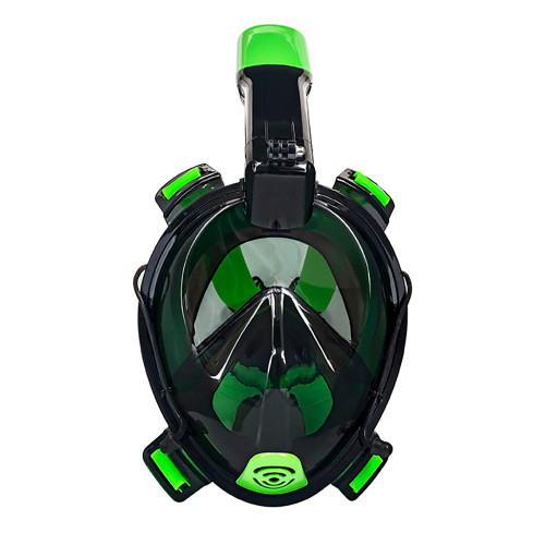 Aqua Leisure Frontier Full-Face Snorkeling Mask - Adult Sizing - Eye to Chin &gt; 4.5" - Green/Black - P/N DPM17478LS2