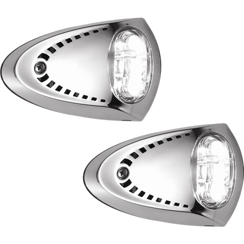 Attwood LED Docking Lights - Stainless Steel - White LED - Pair - P/N 6522SS7
