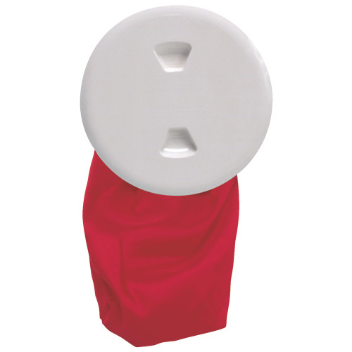 Beckson 5" Stow-Away Deck Plate - White with 12" Bag - P/N DP50BW