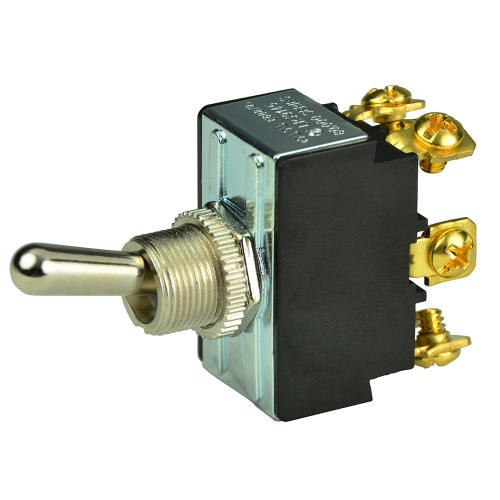 BEP DPDT Chrome Plated Toggle Switch - ON/OFF/ON - P/N 1002018