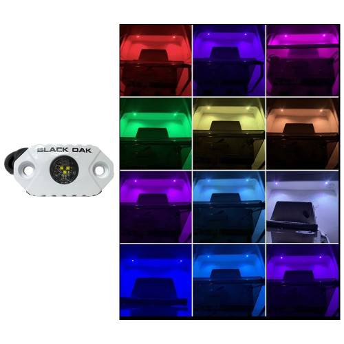 Black Oak Rock Accent Light - RGB - White Housing - P/N MAL-RGB