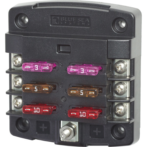 Blue Sea 5033 ST Blade Fuse Block with out Cover - 6 Circuit with out Negative Bus - P/N 5033