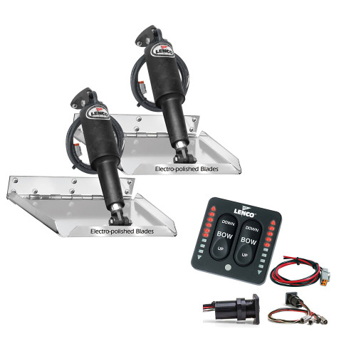 Lenco 12" x 9" Standard Performance Trim Tab Kit with LED Indicator Switch Kit 12V - P/N RT12X9I