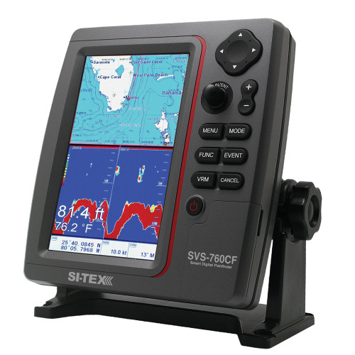 SI-TEX SVS-760CF Dual Frequency Chartplotter/Sounder with  Navionics+ Flexible Coverage - P/N SVS-760CF