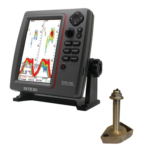 SI-TEX SVS-760 Dual Frequency Sounder 600W Kit with Bronze Thru-Hull Temp Transducer - 1700/50/200T-CX - P/N SVS-760TH