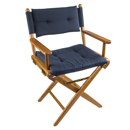 Whitecap Director's Chair with Navy Cushion - Teak - P/N 61042