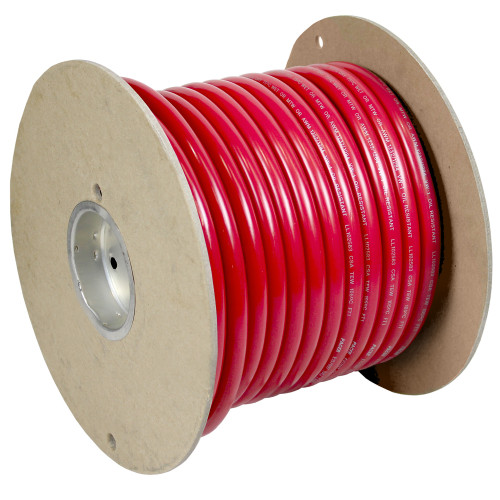 Pacer Red 2/0 AWG Battery Cable - 100' - P/N WUL2/0RD-100