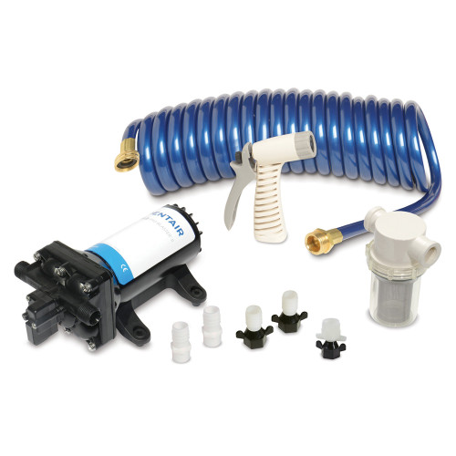 Shurflo by Pentair PRO WASHDOWN KIT™ II Ultimate - 12 VDC - 5.0 GPM - Includes Pump, Fittings, Nozzle, Strainer, 25' Hose - P/N 4358-153-E09