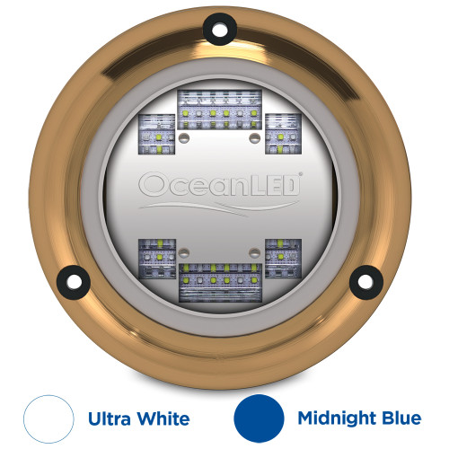 OceanLED Sport S3124s Underwater LED Light - Ultra White/Midnight Blue - P/N 012103BW