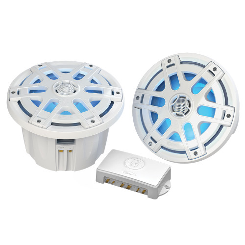 Poly-Planar MA-OC8 8" 500 Watt Waterproof Blue LED Speaker - White - P/N MA-OC8