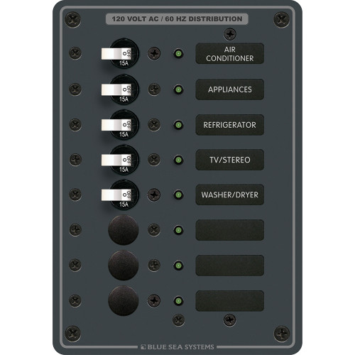 Blue Sea 8059 AC 8 Position Toggle Circuit Breaker Panel - P/N 8059