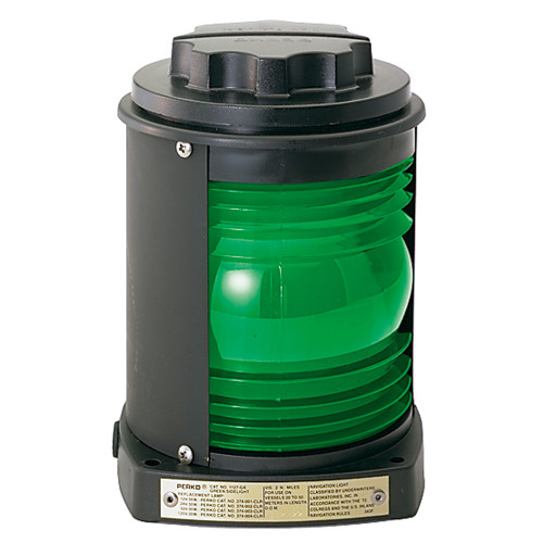 Perko Side Light - Black Plastic, Green Lens - P/N 1127GA0BLK
