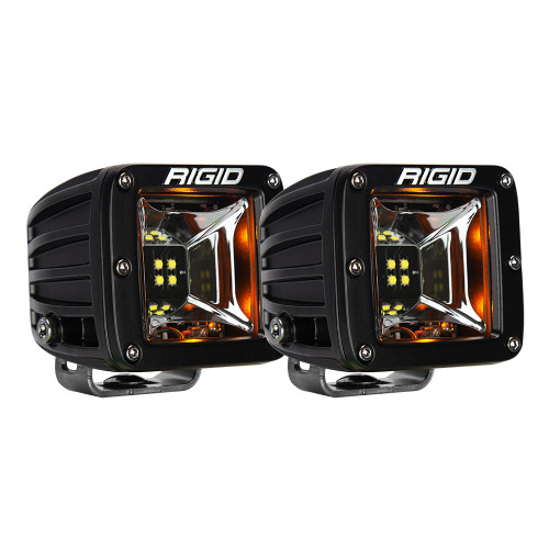 RIGID Industries Radiance Scene Lights - Surface Mount Pair - Black with Amber LED Backlights - P/N 68204