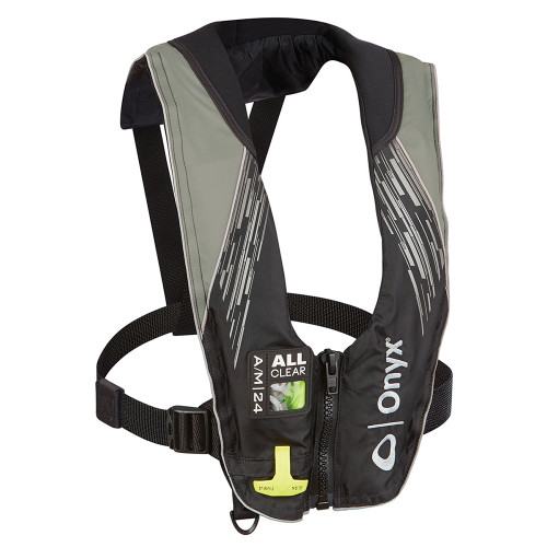 Onyx A/M-24 Series All Clear Automatic/Manual Inflatable Life Jacket - Grey - Adult - P/N 132200-701-004-21