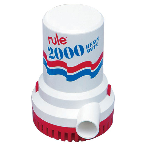 Rule 2000 GPH Non-Automatic Bilge Pump with 6' Leads - P/N 10-6UL