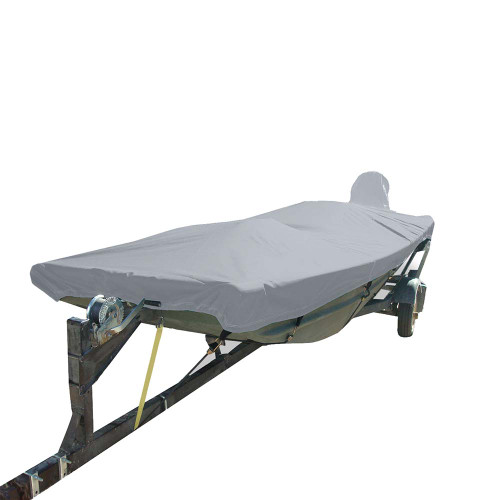 Carver Poly-Flex II Styled-to-Fit Boat Cover for Extra Wide 14.5' Open Jon Boats - Grey - P/N 74201EXF-10
